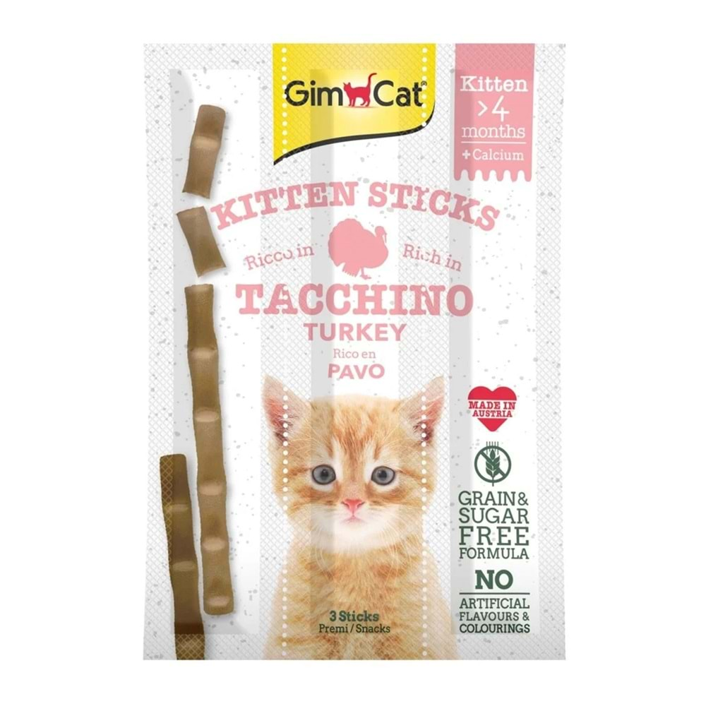 Gimcat Sticks Kitten Hindili Yavru Kedi Ödül Çubukları 3X3Gr