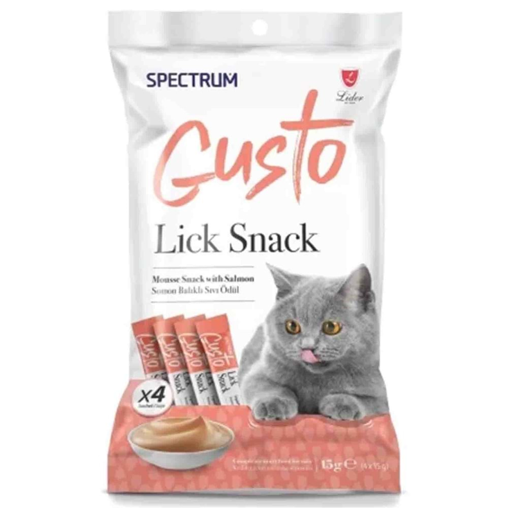 Spectrum Gusto Somonlu Sıvı Kedi Ödül Maması 15Gr(4'Lü)