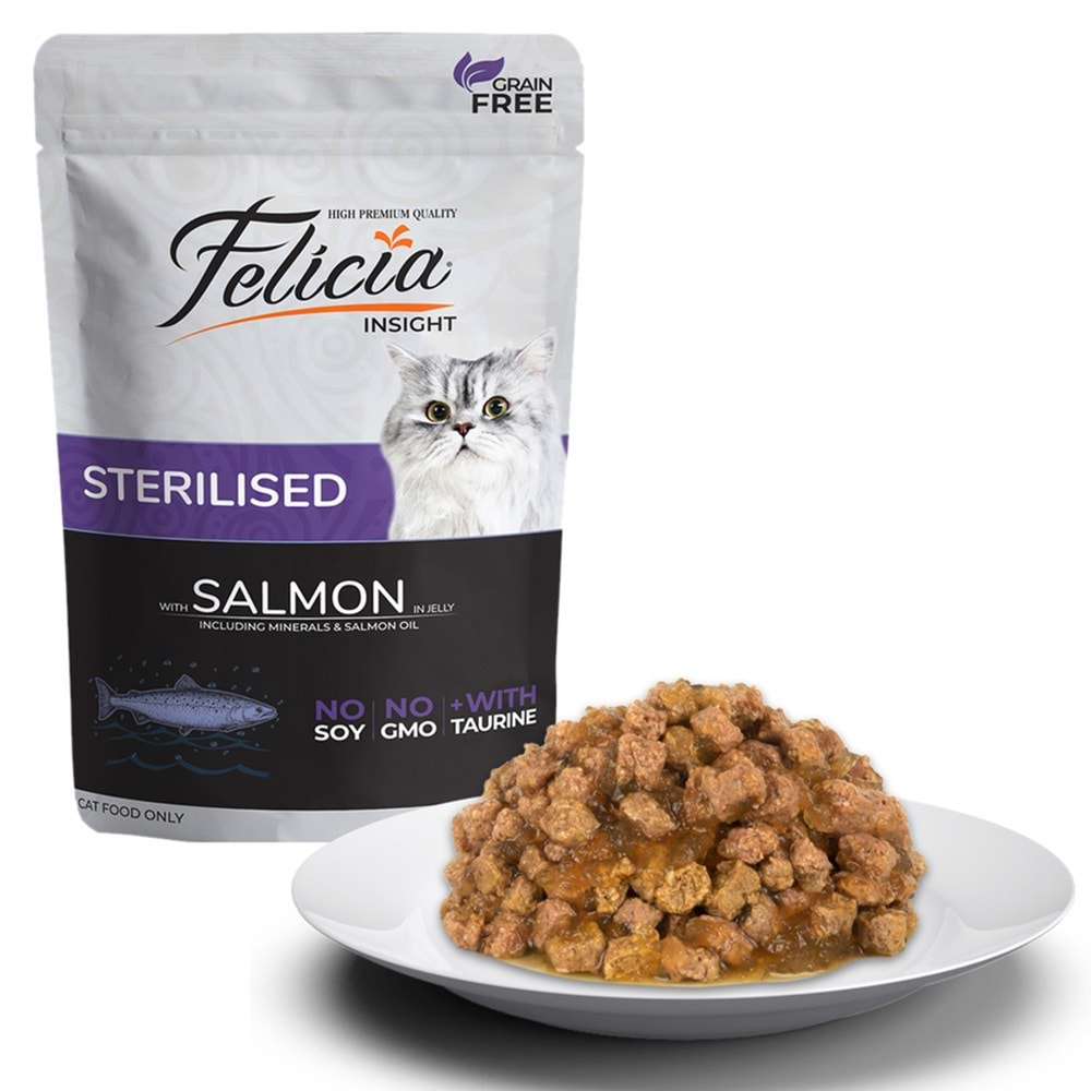 Felicia Tahılsız Somonlu Kısırlaştırılmış Kedi Konservesi 85Gr