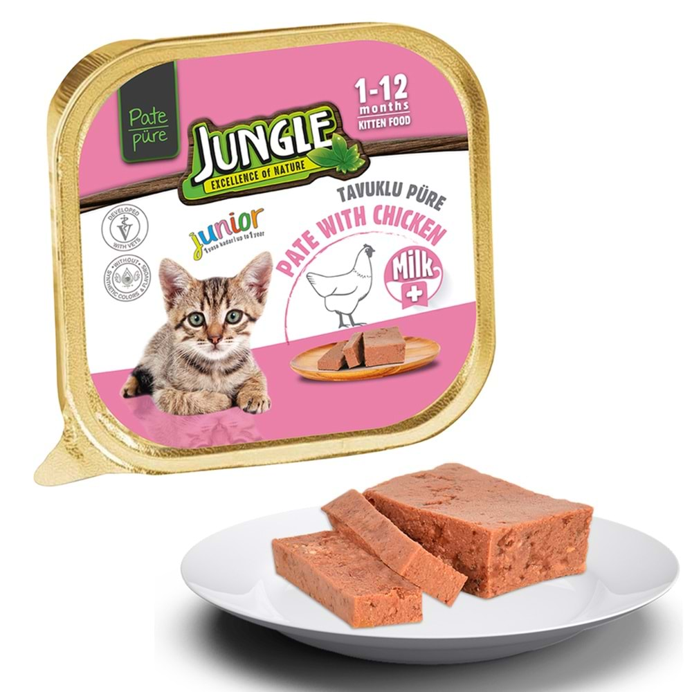 Jungle Yavru Kedi Yaş Mama Sütlü Tavuklu 100 Gr