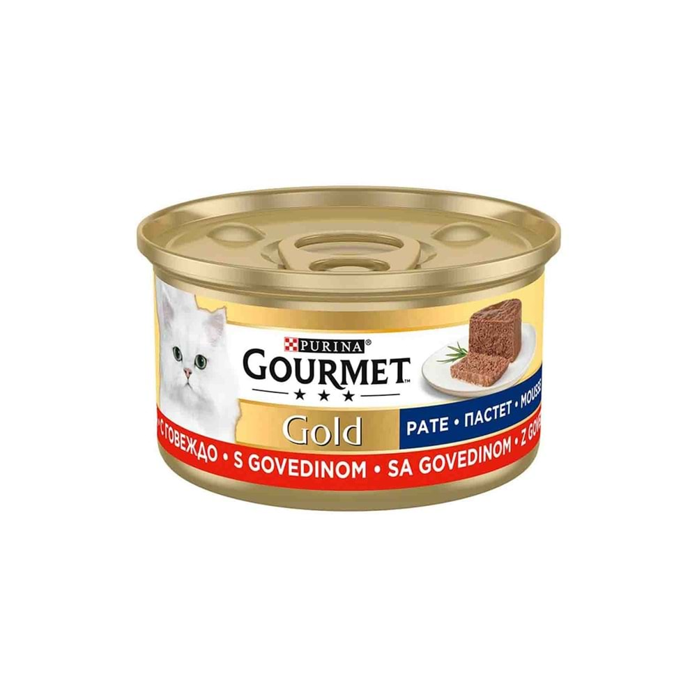 Gourmet Gold Kıyılmış Sığır Etli Yetişkin Kedi Konservesi 85Gr