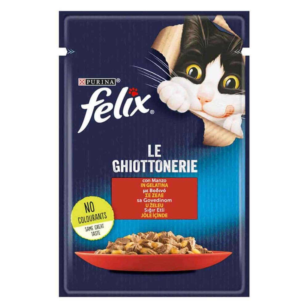 Felix Sığır Etli Pouch Yaş Kedi Maması 85Gr