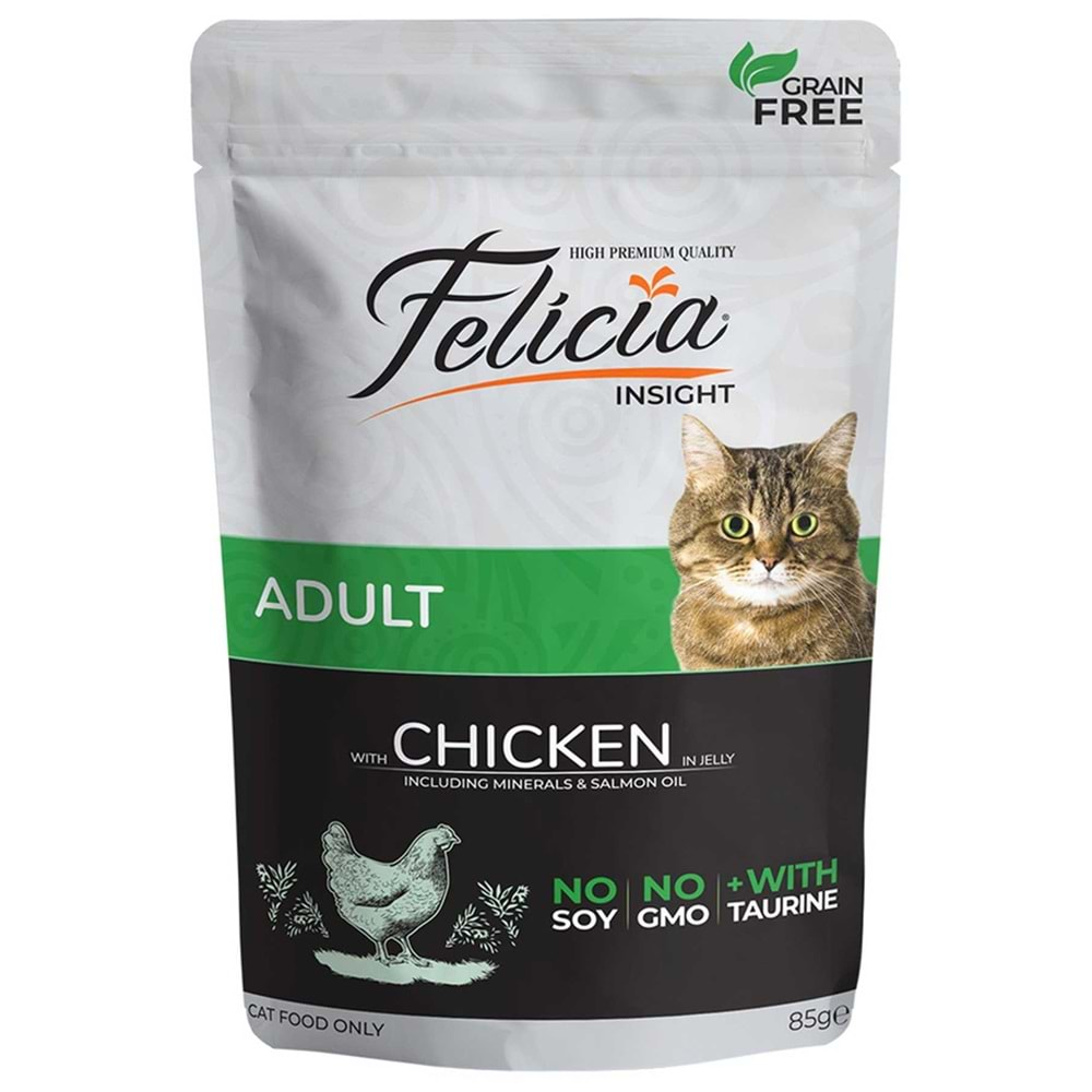 Felicia Tahılsız Tavuk Etli Yetişkin Kedi Konservesi 85Gr