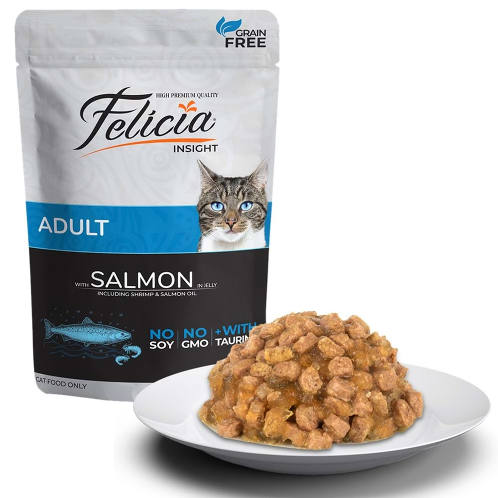 Felicia Tahılsız Somonlu Yetişkin Kedi Konservesi 85Gr