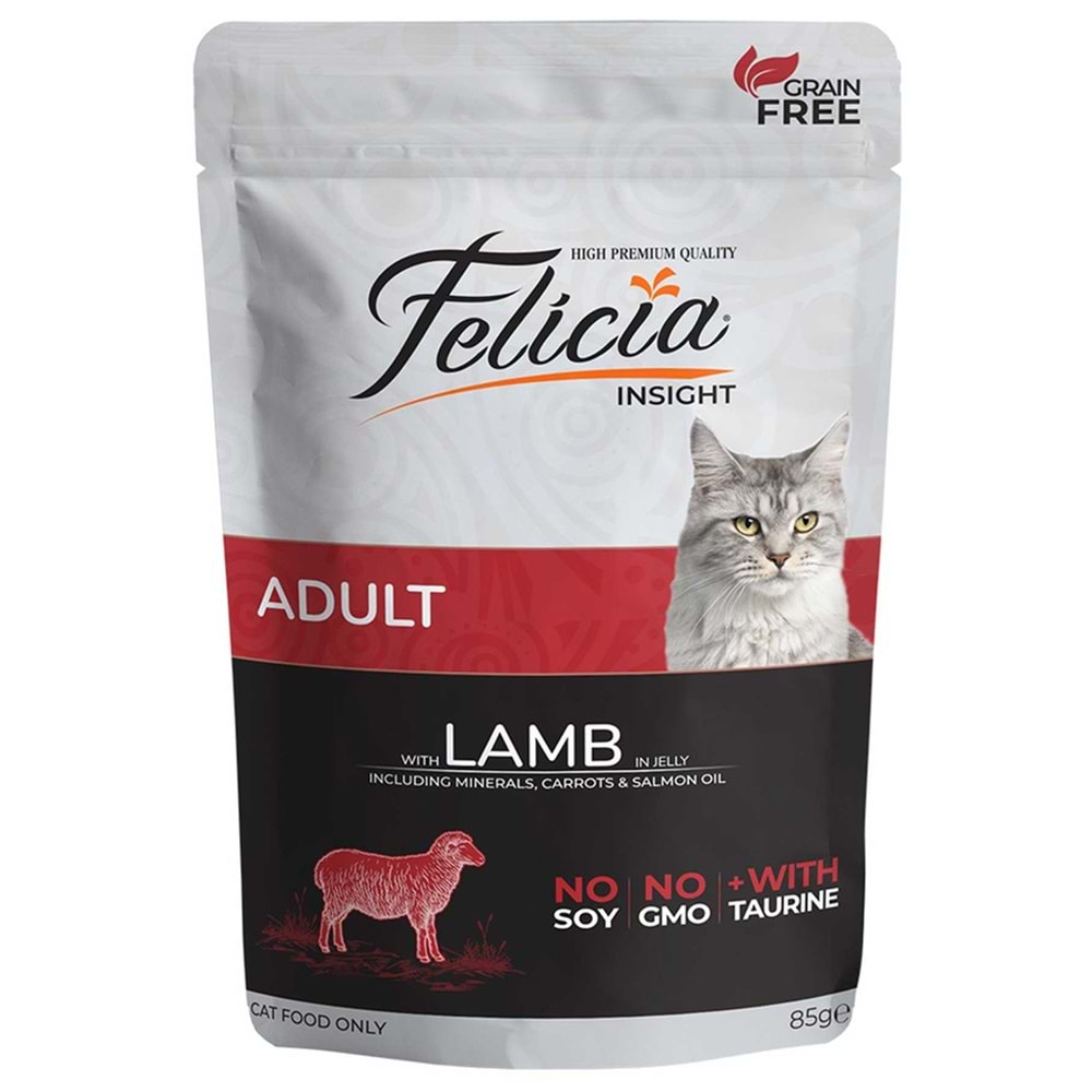 Felicia Tahılsız Kuzu Etli Yetişkin Kedi Konservesi 85Gr