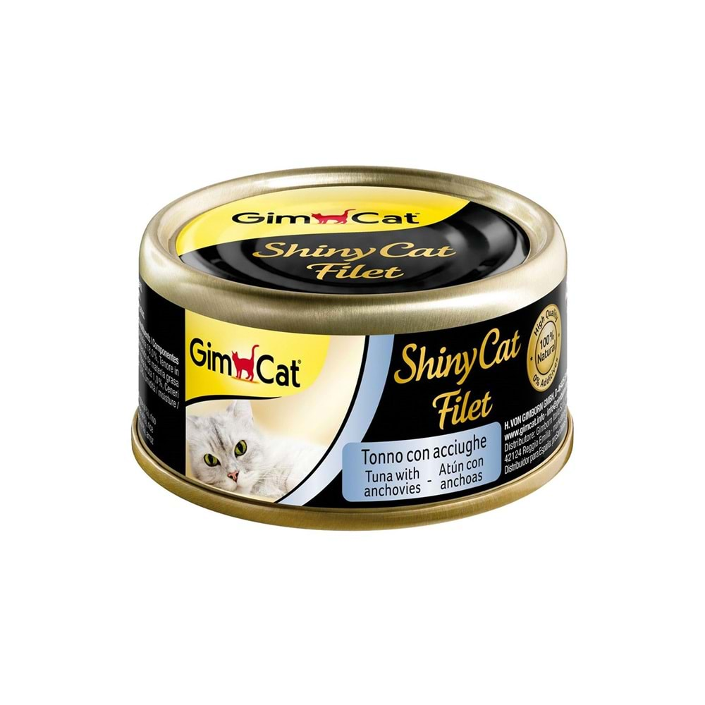 Gimcat Shinycat Kıyılmış Ton Balıklı Ve Ançüezli Kedi Konservesi 70Gr