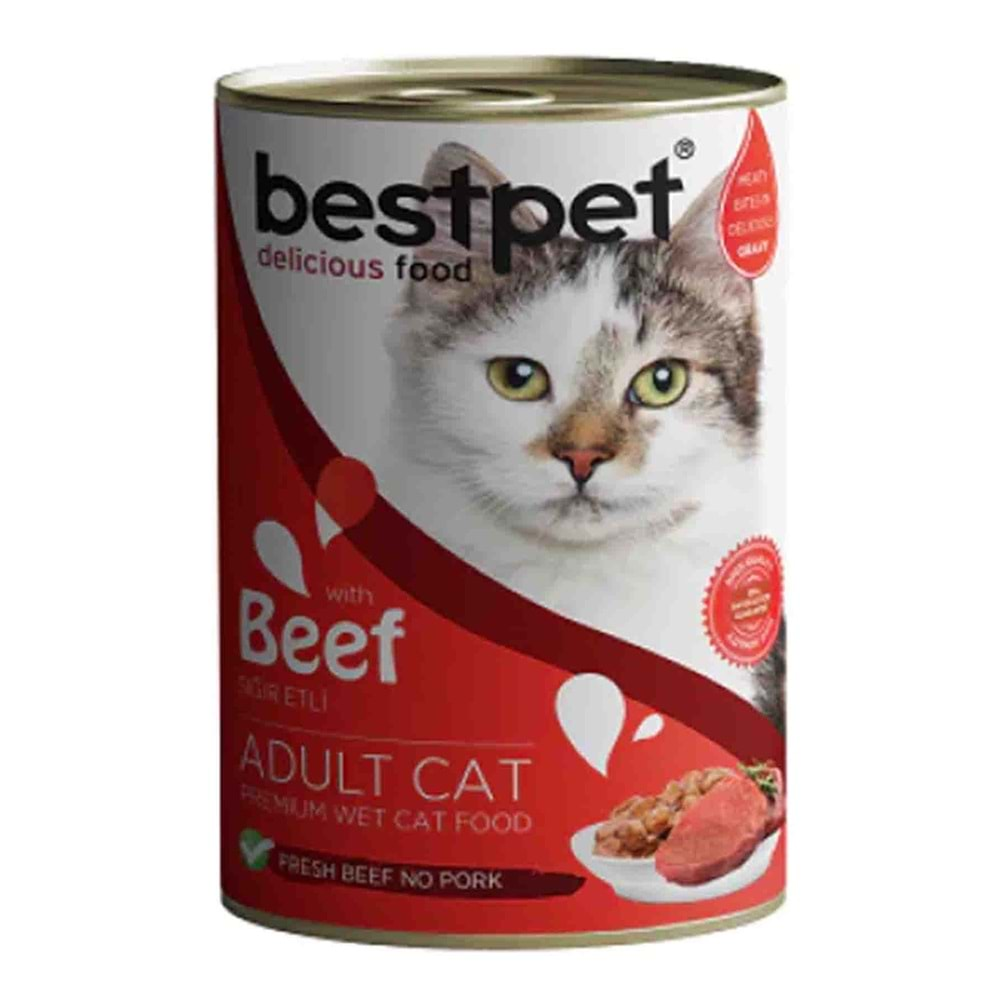 Bestpet Sığır Etli Yetişkin Kedi Konservesi 415Gr