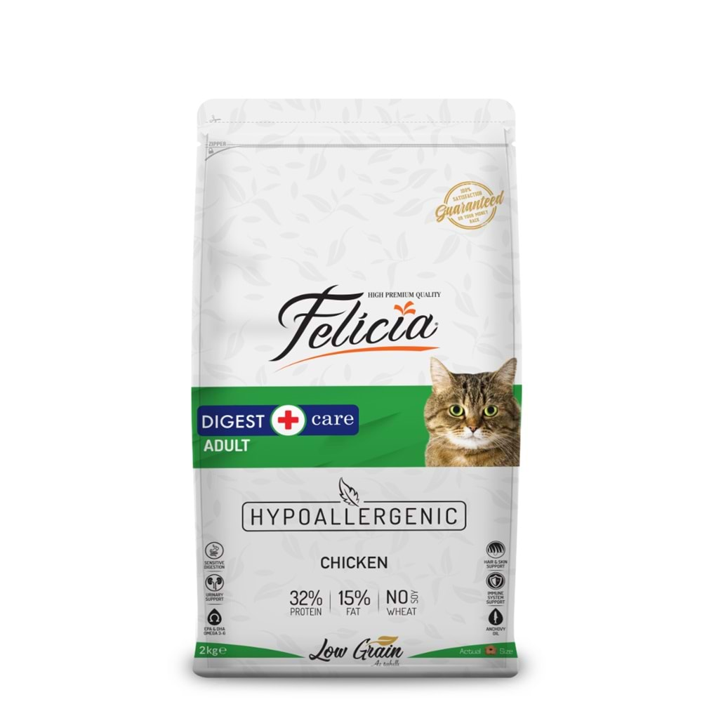 Felicia Düşük Tahıllı Hipoalerjenik Tavuklu Yetişkin Kedi Maması 2Kg