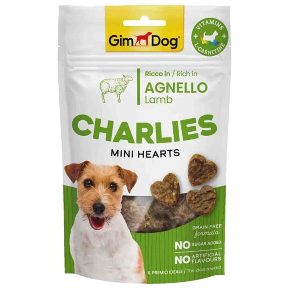 Gimdog Charlies Mini Hearts Kuzu Etli Köpek Ödülü 70Gr