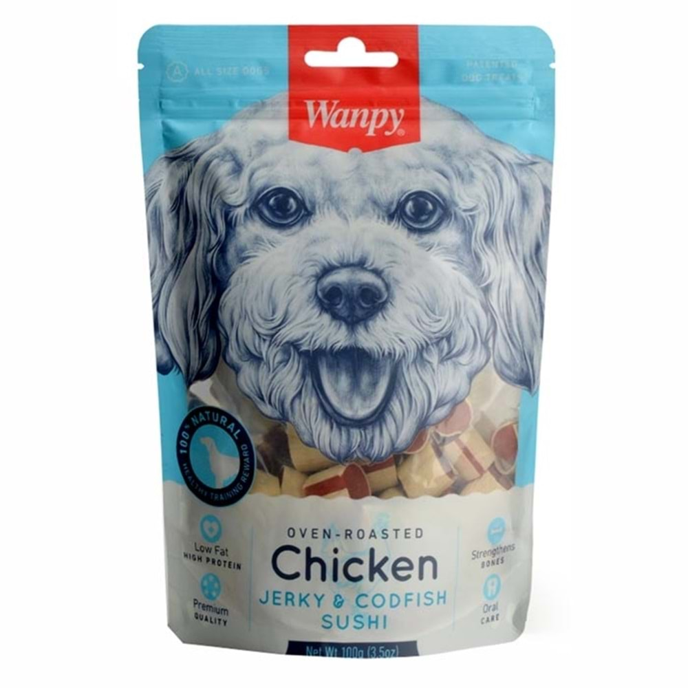 Wanpy Tavuk Ve Morina Balıklı Köpek Ödülü 100Gr