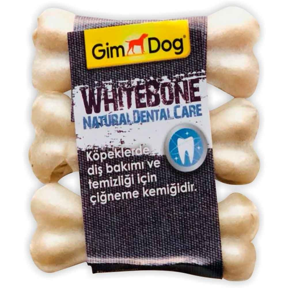 Gimdog Mordimi Press Köpek Ödül Kemiği (3Lü) 9Cm Beyaz