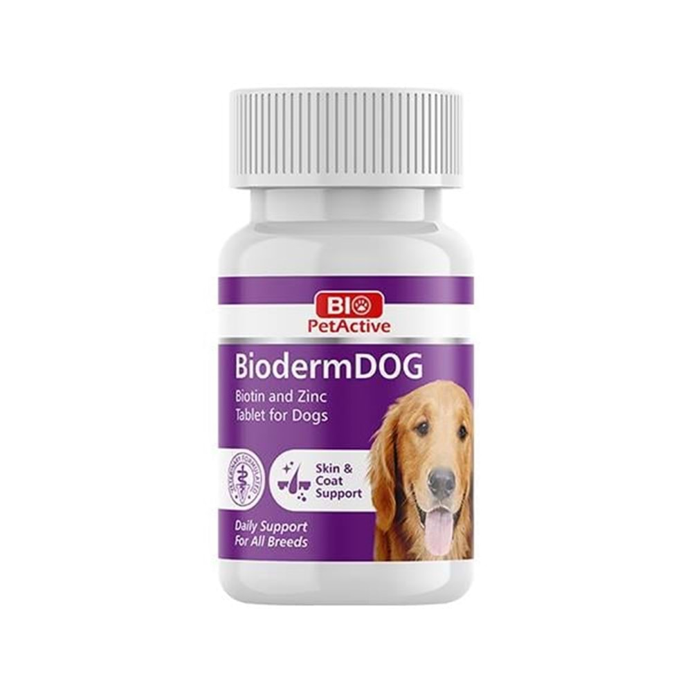 Bio Petactive Bioderm Deri Ve Tüy Sağlığı İçin Köpek Vitamini 75 Tablet