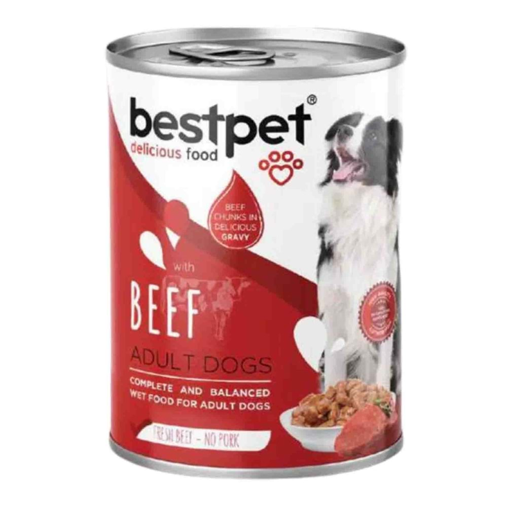 Bestpet Dana Etli Yetişkin Köpek Konservesi 400Gr