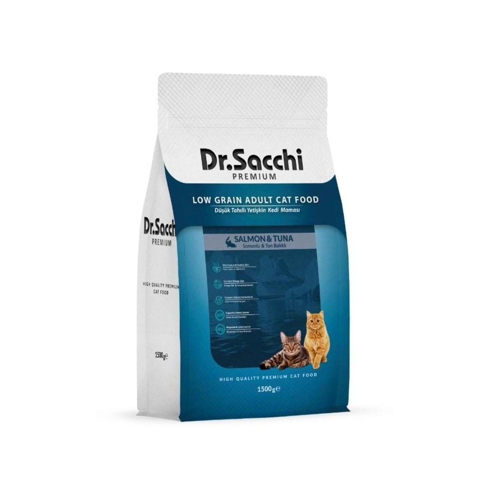 DR Sacchi Yetişkin Kedi Maması Somonlu 1.5 KG