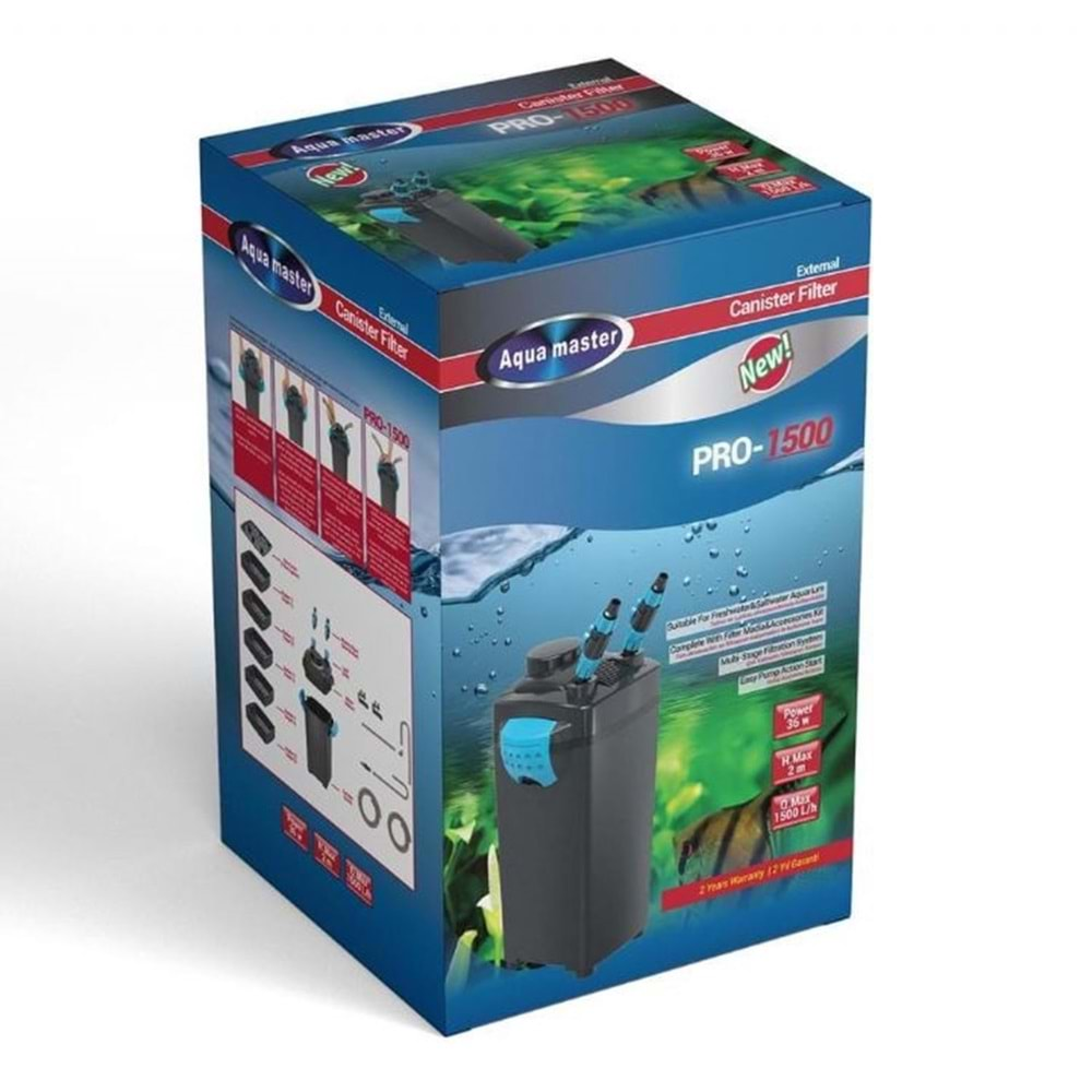 Aqua Master Pro 1500 Dış Filtre 5 Sepet 1500L/H