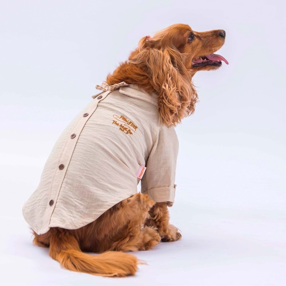 Pawstar Beige Linen Look-M