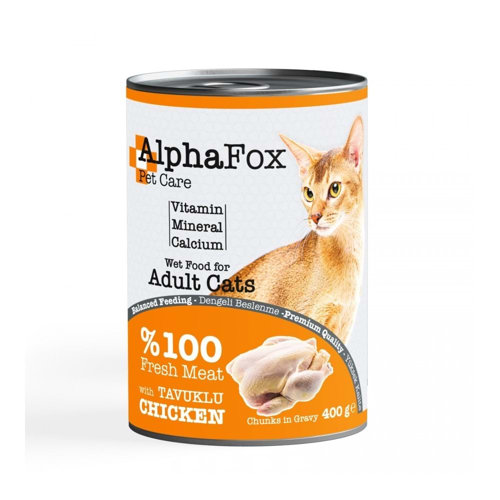 Alpha Fox Tavuk Etli Kedi Konserve 400Gr