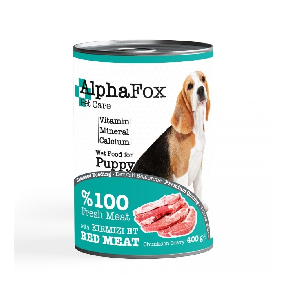 Alpha Fox Kırmızı Etli Yavru Köpek Konserve 400gr