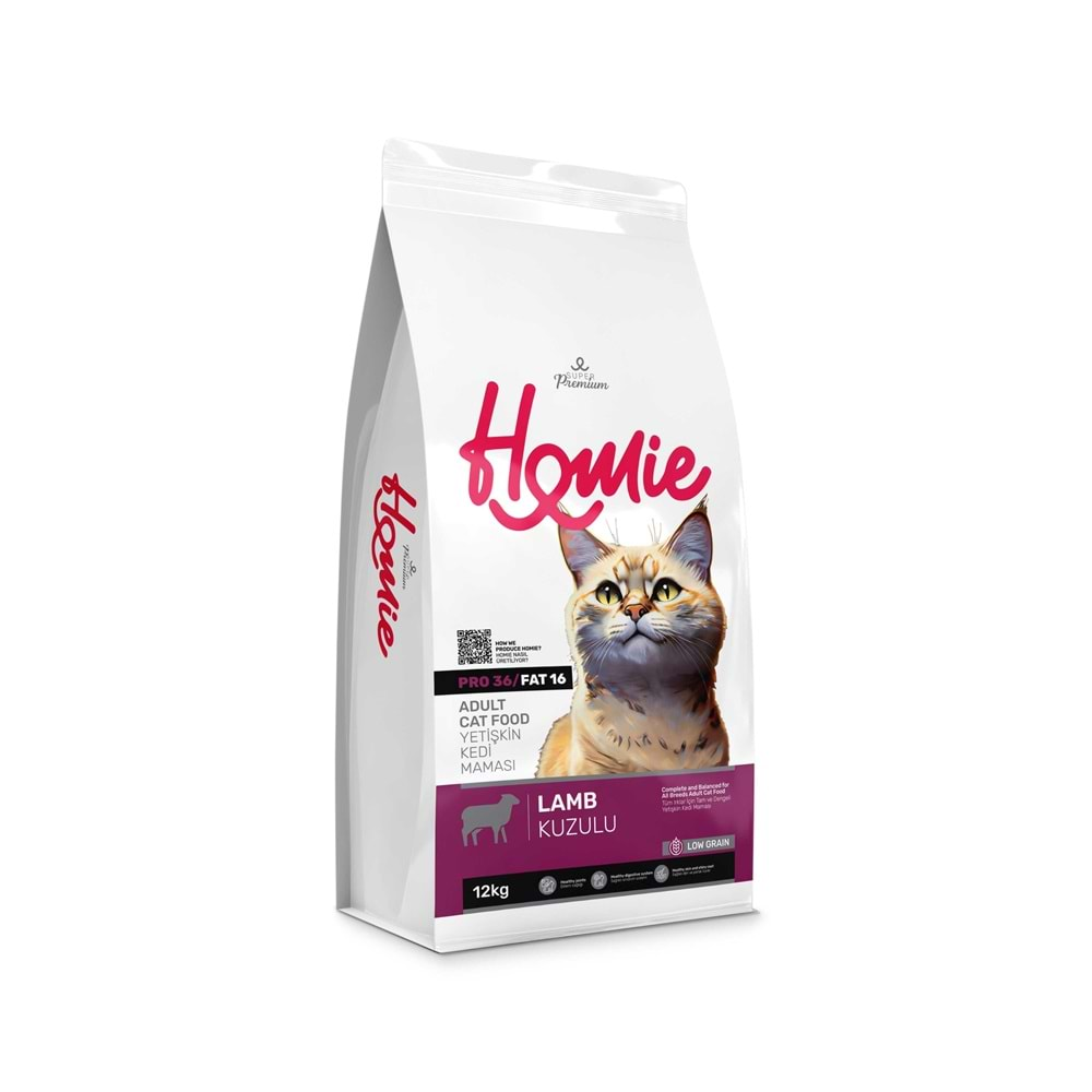 Homie Adult Cat Lamb Low Grain 12 KG