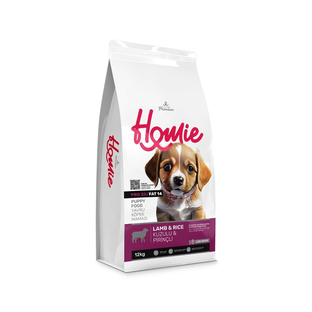 Homie Puppy Lamb Rice Low Grain 12 KG