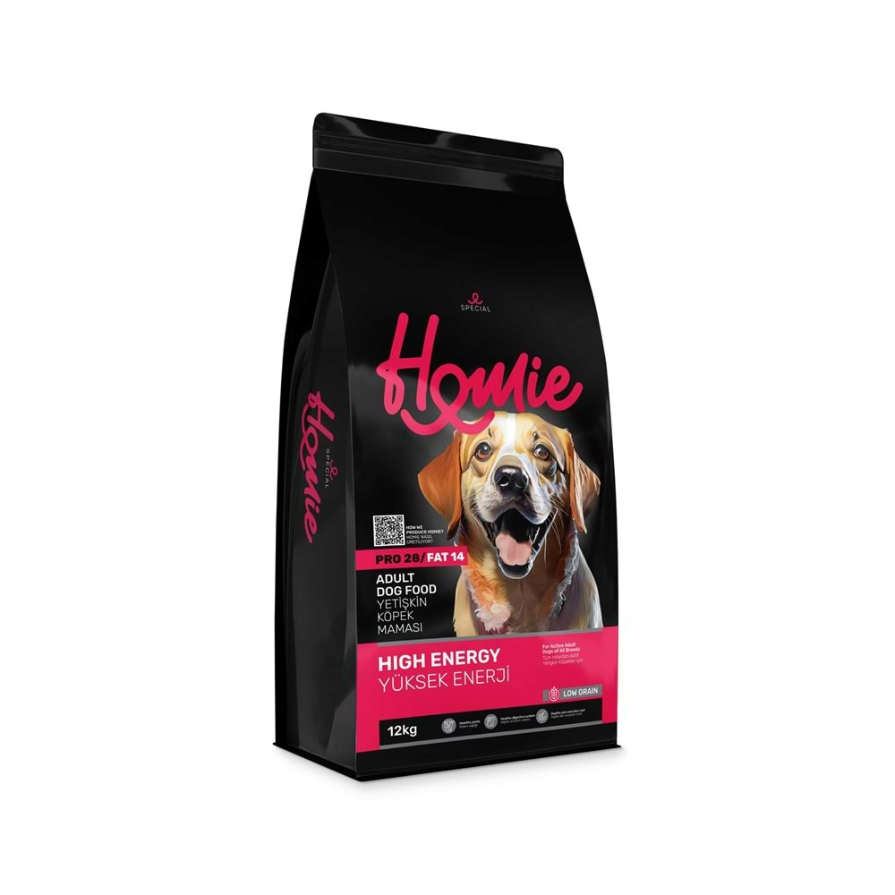 Homie Adult Dog Hıgh Energy Low Grain 12 KG