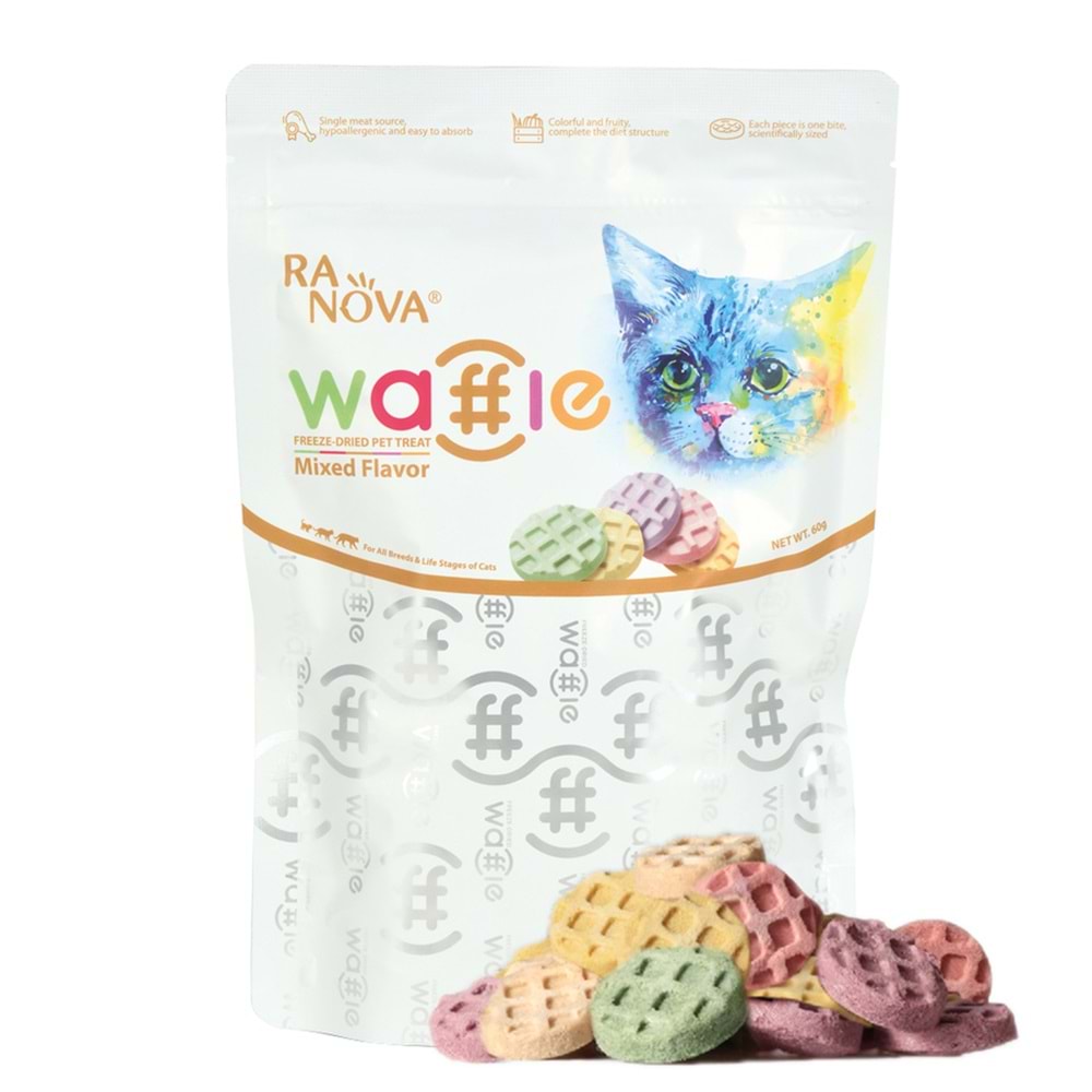 Ranova Kediler İçin Dondurularak Kurutulmuş Waffle 60gr