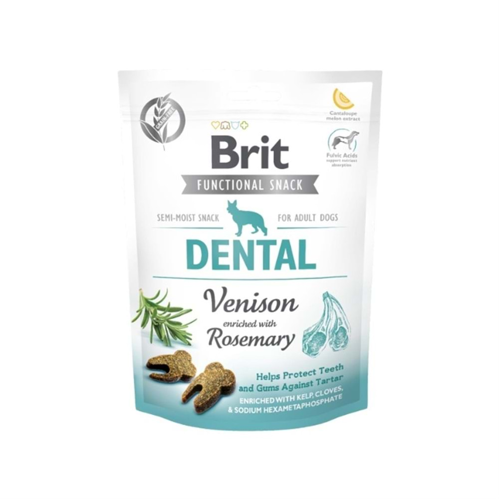 Brit Dental Biberiye ve Geyik Etli Köpek Ödül Maması 150gr