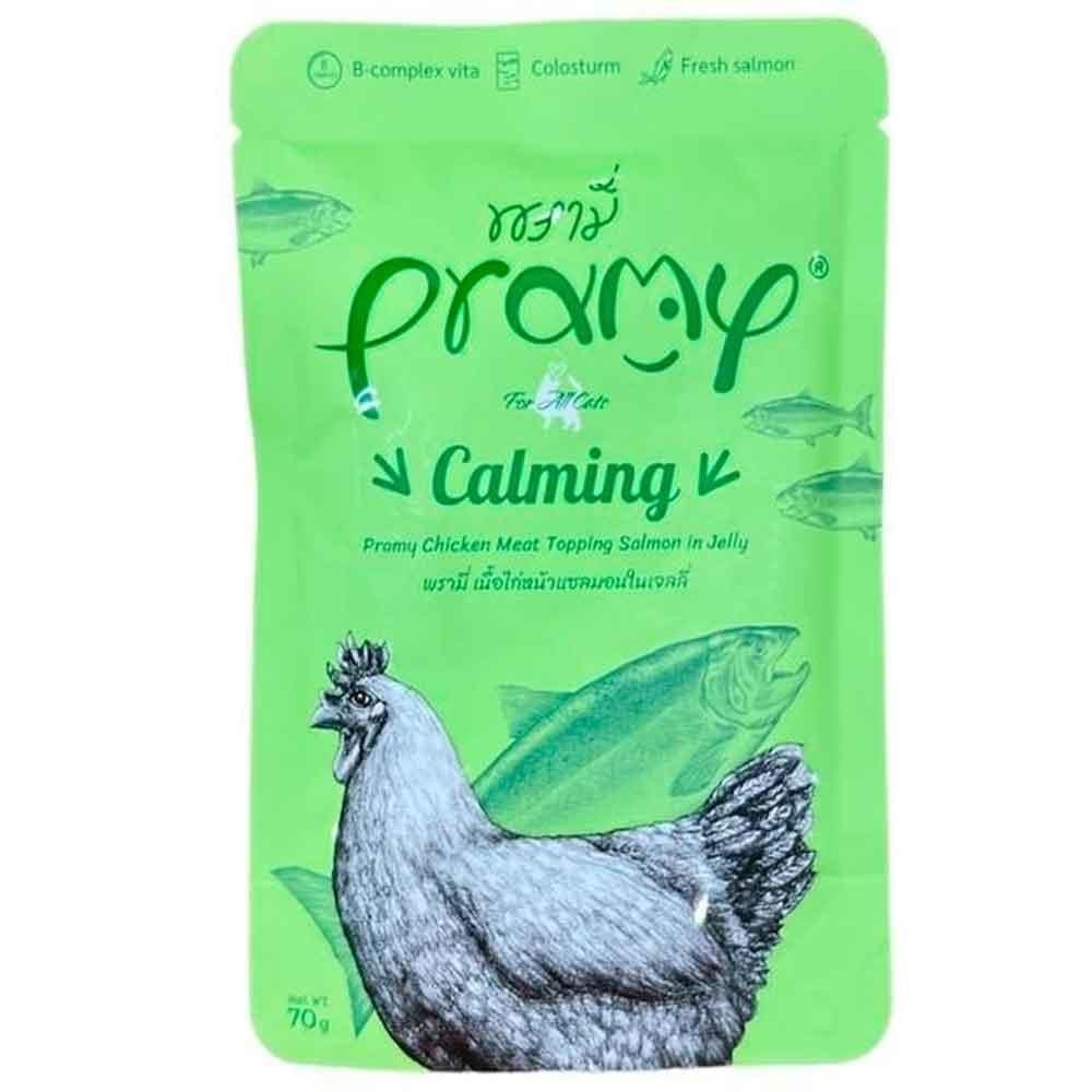 PRAMY JÖLE İÇİNDE SOMONLU VE TAVUKLU YETİŞKİN KEDİ MAMASI 70G