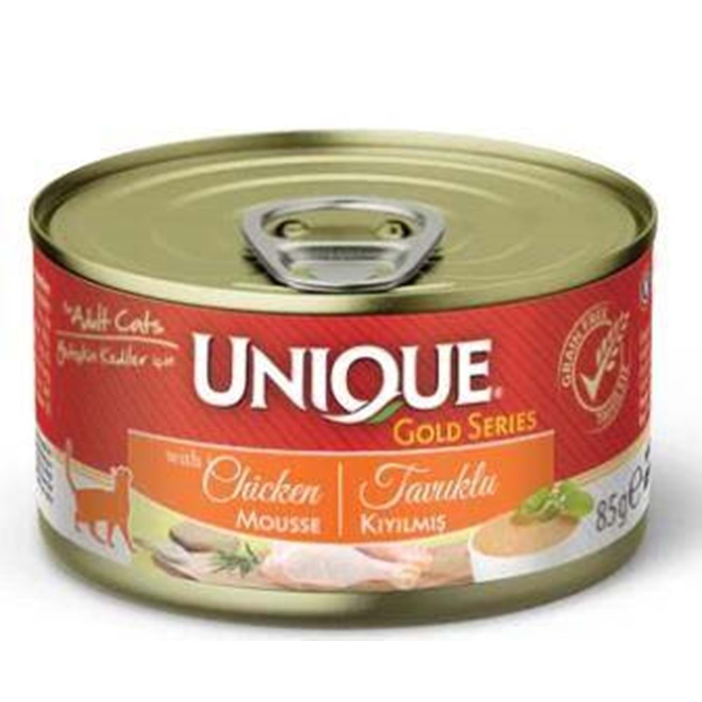 Unique Gold Series Konserve Yaş Kedi Maması 85 gr Tavuklu Pate