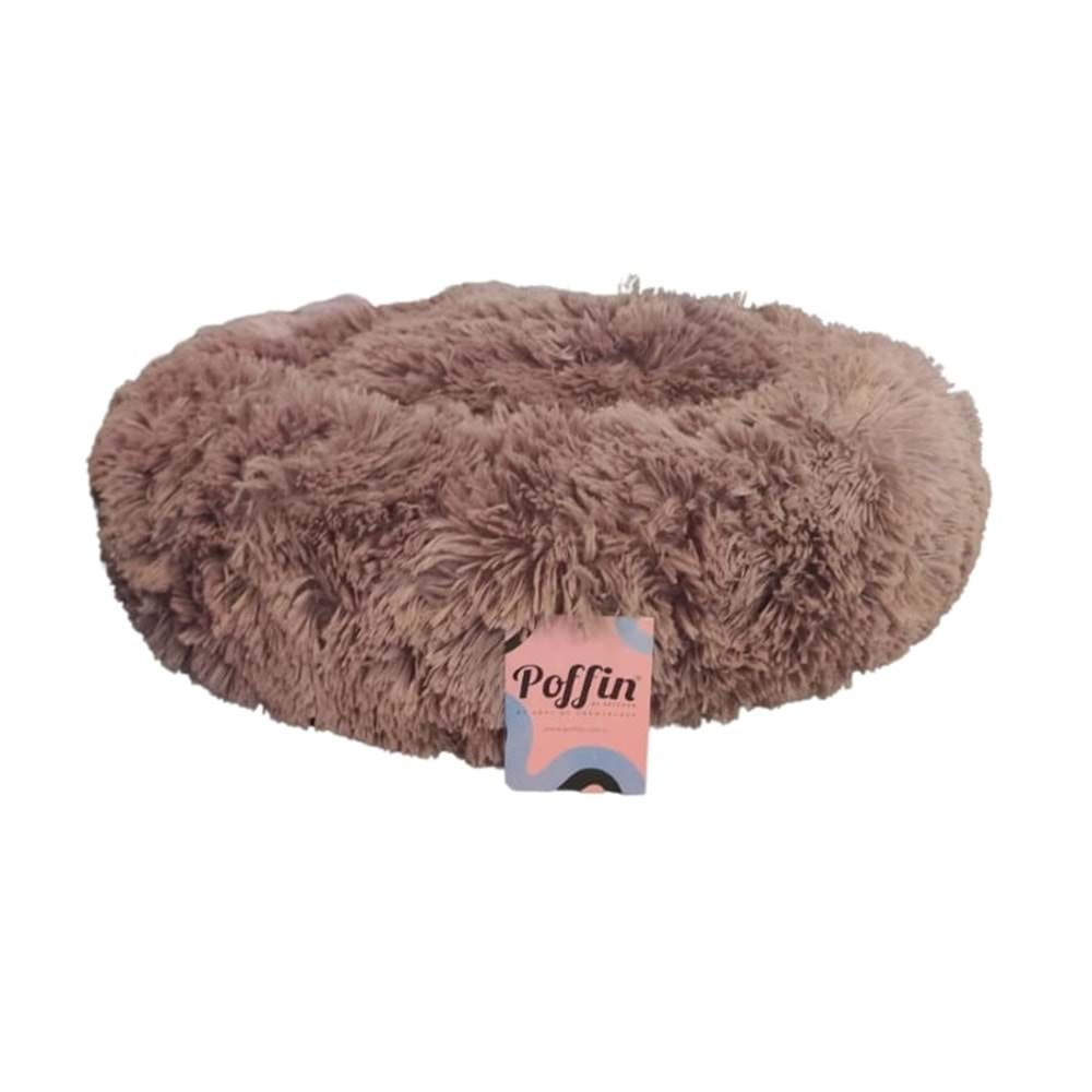 Poffın Peluş 60*60 cm Gül Kurusu Rengi Kedi Yatağı