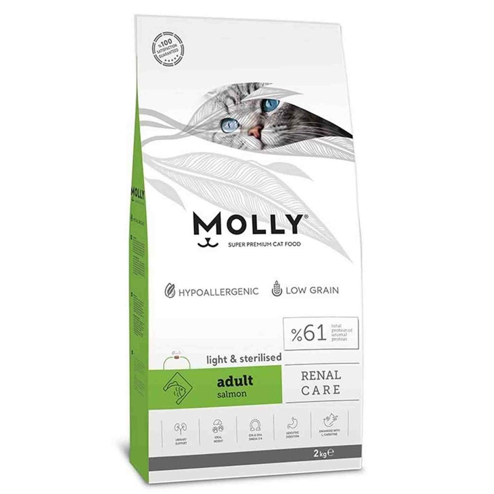 Molly Kısırlaştırılmış Kedi Maması Sterilised Somonlu 2 Kg