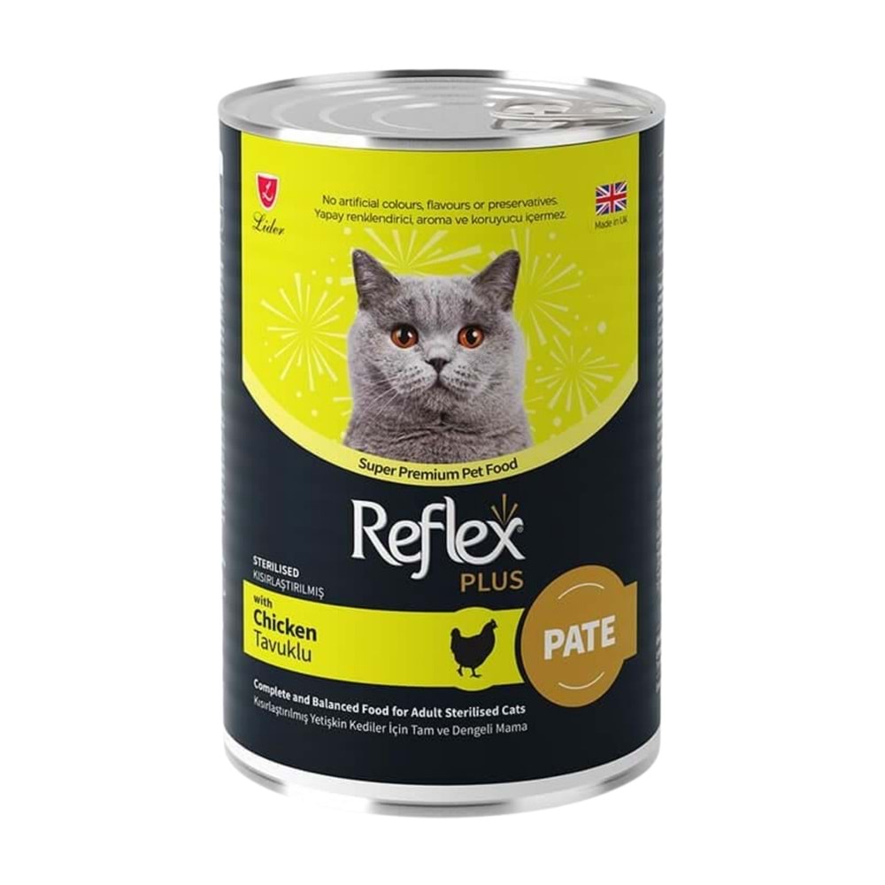 Reflex Plus Pate Tavuklu Kısırlaştırılmış Kedi Konservesi 395gr