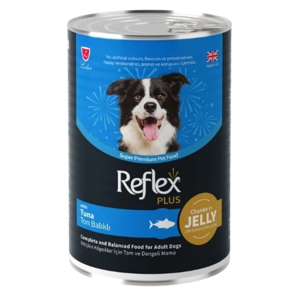Reflex Plus Jöle İçinde Et Parçacıklı Ton Balıklı Yetişkin Köpek Konservesi 400gr