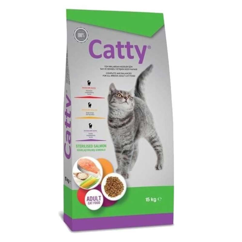 Catty Somonlu Kısırlaştırılmış Kedi Maması 15kg