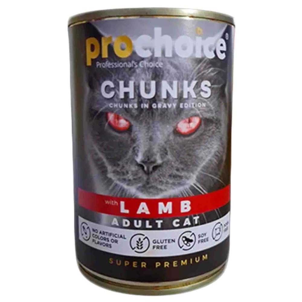 ProChoice Kuzu Eti Parçalı Gravy Yetişkin Kedi Konservesi 400gr