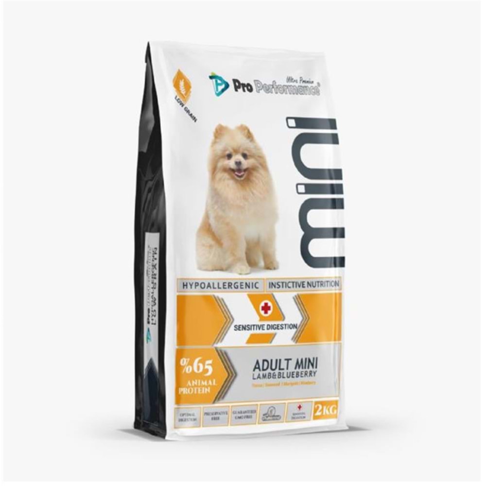 Pro Performance Yetişkin Mini Irk Kuzu Etli ve Yaban Mersinli Köpek Maması 2 Kg