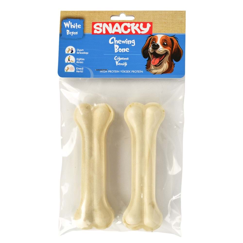 Snacky Beyaz Köpek Çiğneme Kemiği 13 cm 2li 95 Gr
