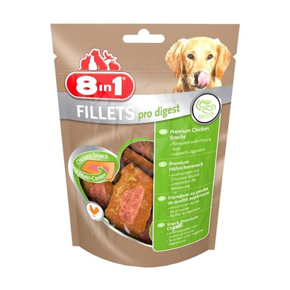 8in1 Pro Digest Sindirim Sistemi Destekleyici Tavuklu Köpek Ödül Maması 80gr