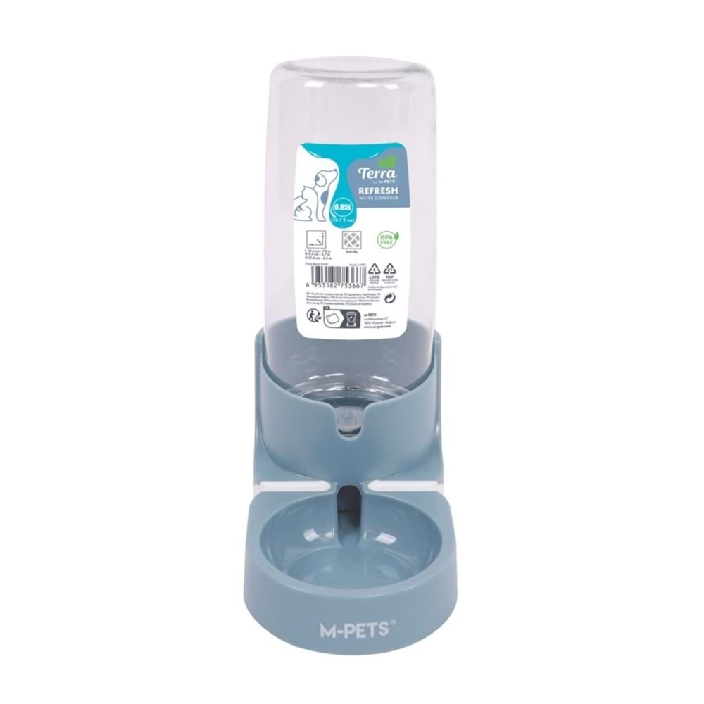 M-PETS REFRESH SMALL HAZNELİ SU KABI 0,85L BLUE