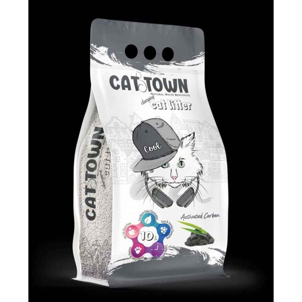 Cat Town Activated Carbonlu Bentonit Kedi Kumu 10 Lt