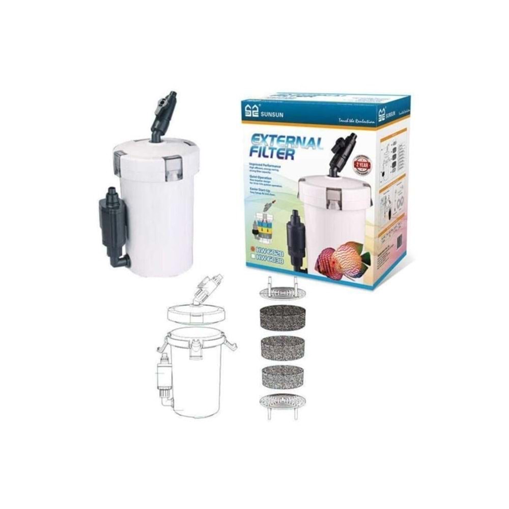 SUNSUN 602 B Dış Filtre 400 L/H