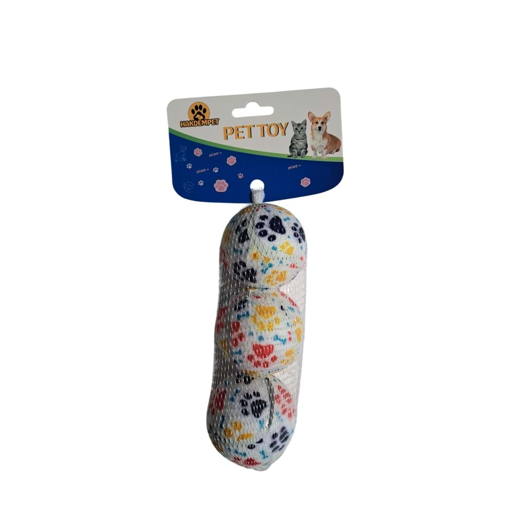 3 LÜ PATİ DESENLİ TOP 6,5 CM