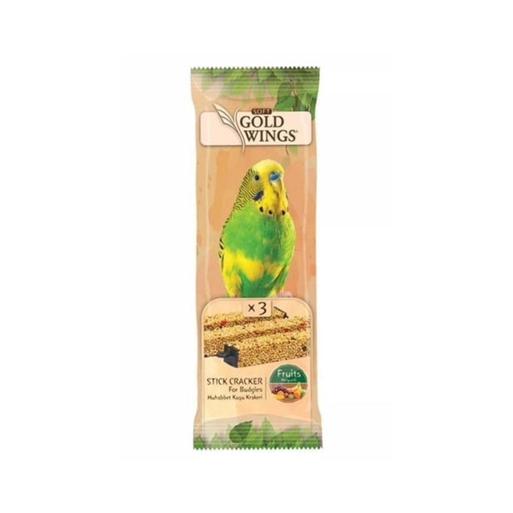 Gold Wings Classic Meyveli Muhabbet Kuşu Krakeri 3'lü