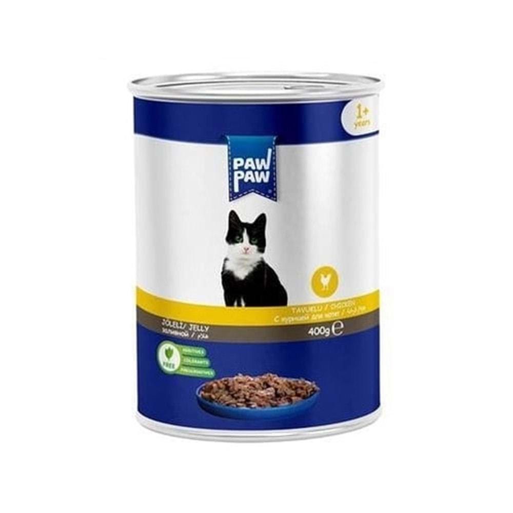 Paw Paw Jelly Tavuklu Yetişkin Kedi Konserve Maması 400 Gr