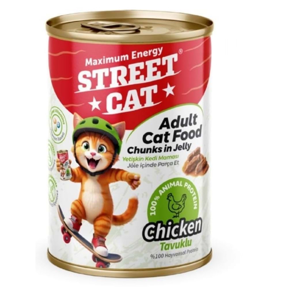 STREET CAT CHUNKS İN JELLY TAVUK ETLİ KEDİ KONSERVE 400GR