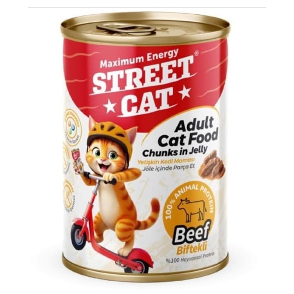 STREET CAT CHUNKS İN JELLY BİFTEKLİ KEDİ KONSERVE 400GR
