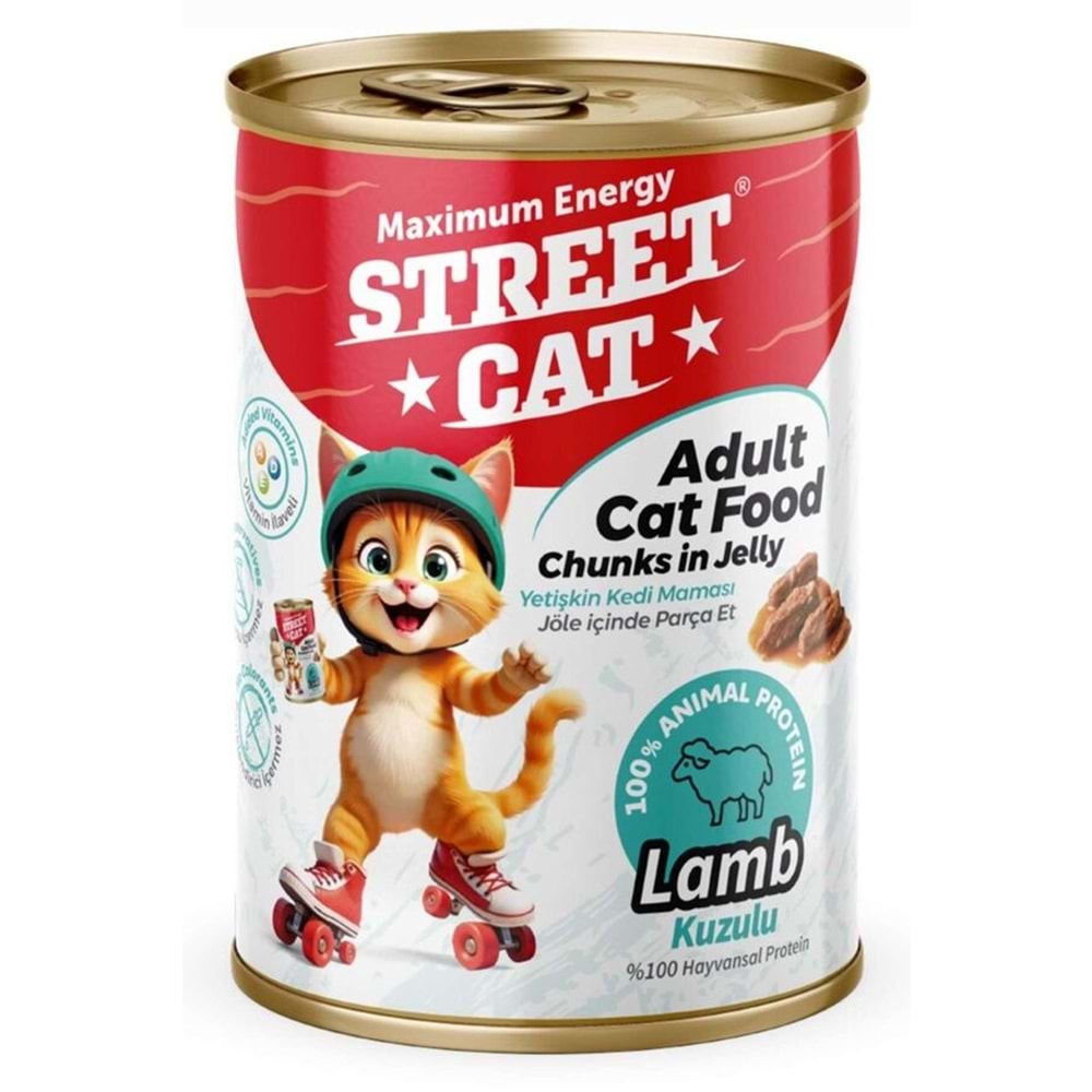 STREET CAT CHUNKS İN JELLY KUZU ETLİ KEDİ KONSERVE 400GR