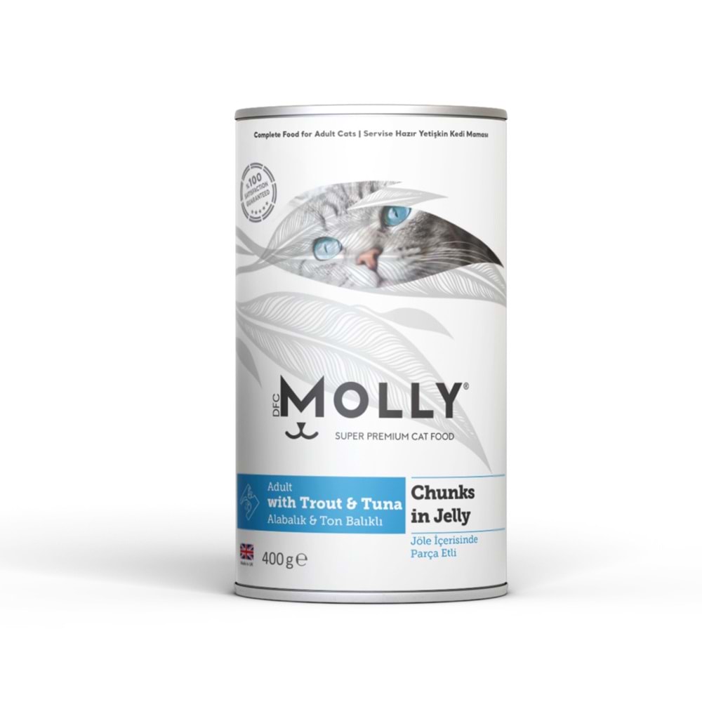 Molly Jöle İçinde Parça Alabalık ve Ton Balıklı Yetişkin Kedi Konservesi 400gr