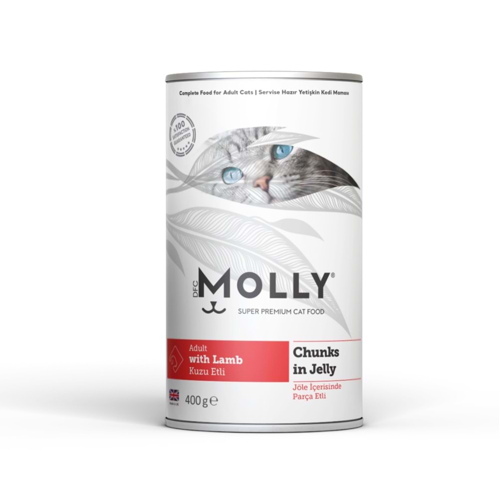 Molly Jöle İçinde Parça Kuzu Etli Yetişkin Kedi Konservesi 400gr