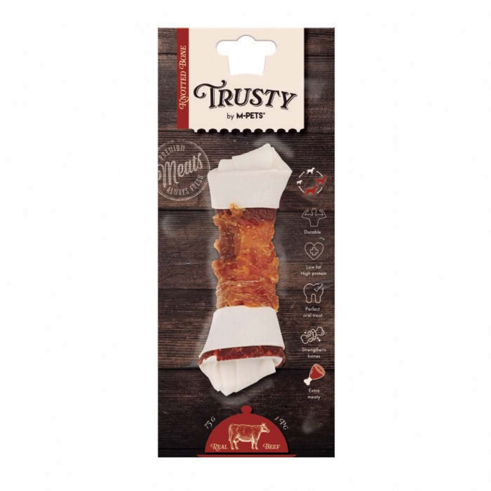 M-Pets Trusty Extra Sığır Etli Düğümlü Köpek Çiğneme Kemiği 15,3cm